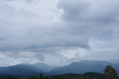 Scenic view of mountains against sky