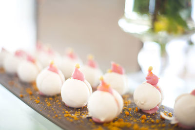 Close-up of candies on table