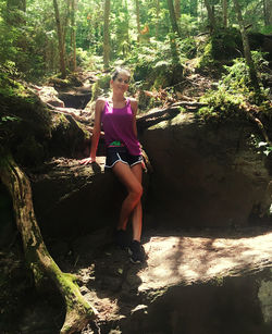 Portrait of woman in forest