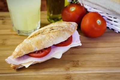 Close-up of food on table