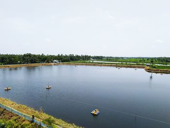 High angle view of river against sky