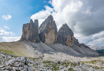 Scenic view of rocky mountains against sky