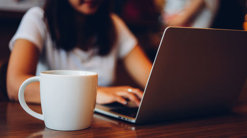 Coffee cup on table