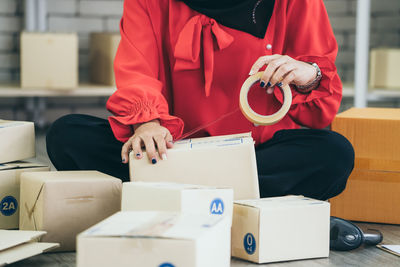 Man working on table