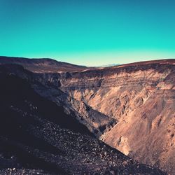 Scenic view of mountains against clear sky