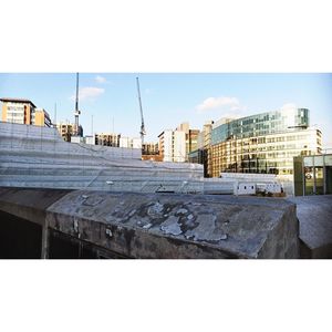 Low angle view of buildings against sky