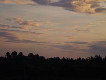 Silhouette trees against sky during sunset