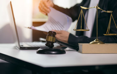 Close-up of laptop on table