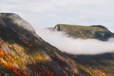 View of volcanic landscape against sky