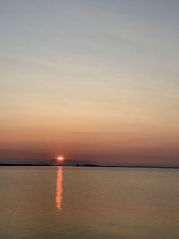 Scenic view of sea during sunset