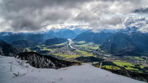 Reutte from kofler joch in autumn