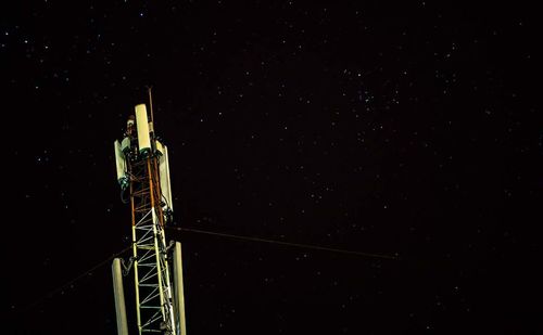 Low angle view of illuminated built structure