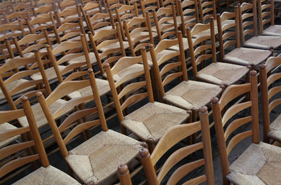 Full frame shot of empty chairs