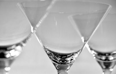 Close-up of martini glasses