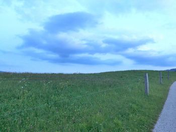 Scenic view of field against sky