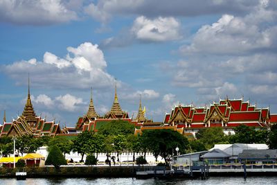 Panoramic view of buildings in city against sky