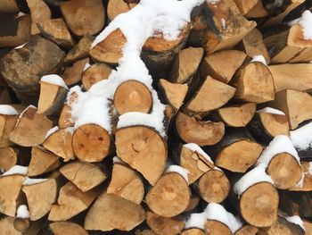 Full frame shot of logs