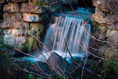 High angle view of waterfall