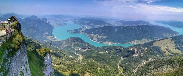 Panoramic view of mountains against sky