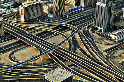 View of illuminated city