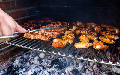 Barbecue with several kinds of dogs