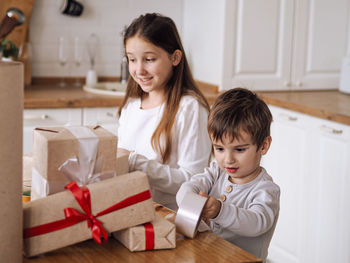 Mother and daughter at home