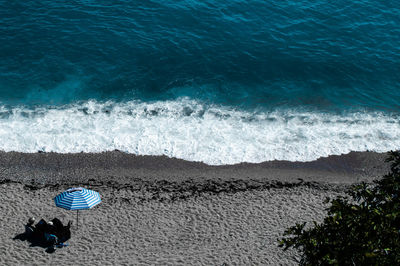 High angle view of beach