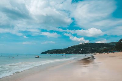 Scenic view of beach against sky