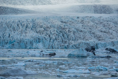 Scenic view of frozen lake