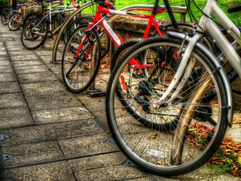 Bicycle parked on bicycle