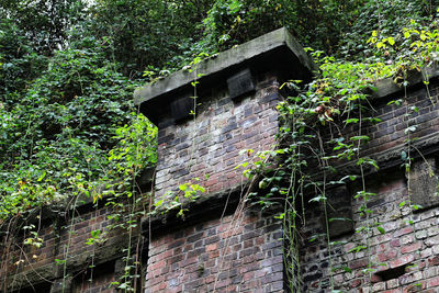 Low angle view of abandoned building