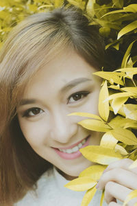 Close-up portrait of smiling girl