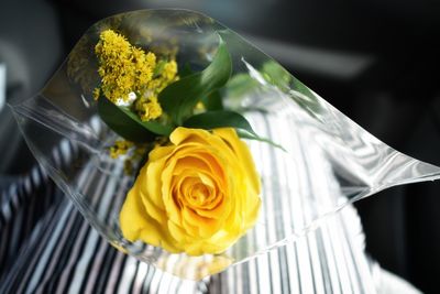 Close-up of yellow rose bouquet