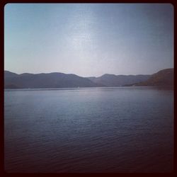 Scenic view of lake and mountains