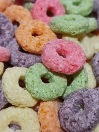 High angle view of multi colored candies