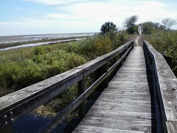 View of empty road against cloudy sky