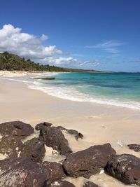 Scenic view of beach against sky