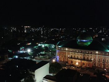 Illuminated city at night