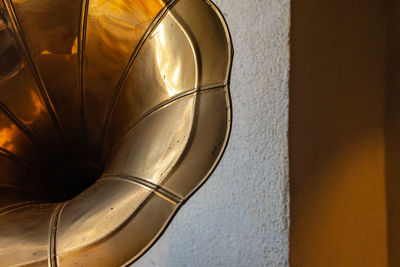 Low angle view of spiral staircase in building