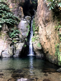 Scenic view of waterfall