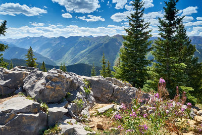 Scenic view of mountains against sky