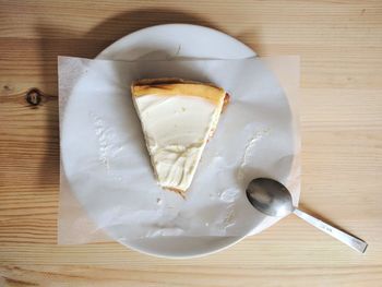 High angle view of breakfast on table