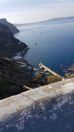 High angle view of beach against sky