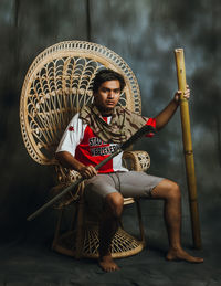 Portrait of young man looking away