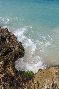 High angle view of sea shore