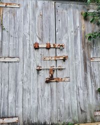Full frame shot of old metal door