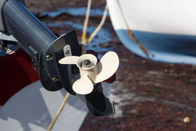 Close-up of sailboat