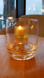 Close-up of beer on table