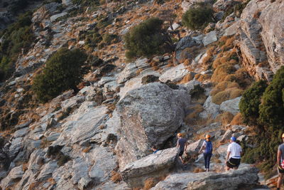 Group of people on rock