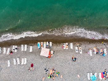 Aerial view of people at beach